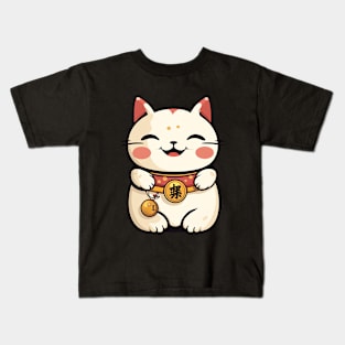 Maneki Neko Cat - Anime Shirt Kids T-Shirt
